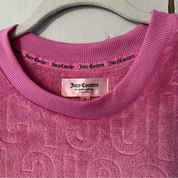 Juicy Couture Women's Pink Velour Embossed Pajama Top - Picture 2 of 8
